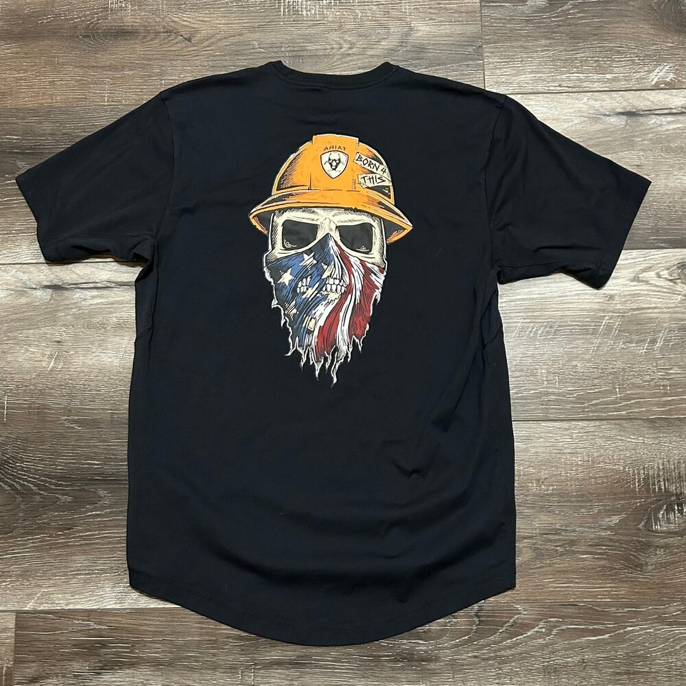 Ariat Rebar Men’s M Black Skull Graphic Workwear T-Shirt